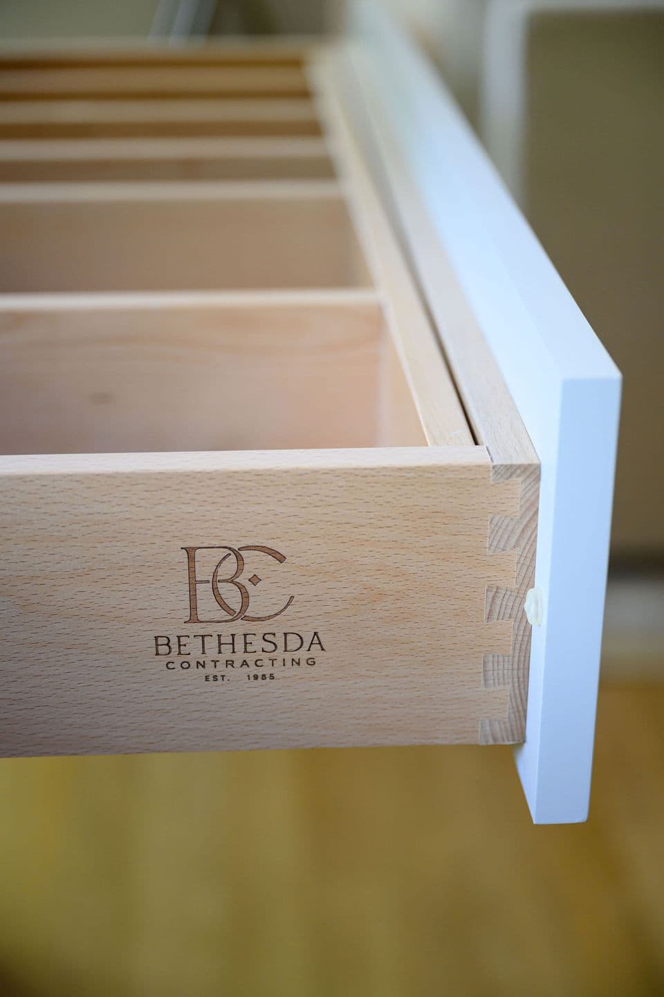 Drawers with Bethesda Contracting logo